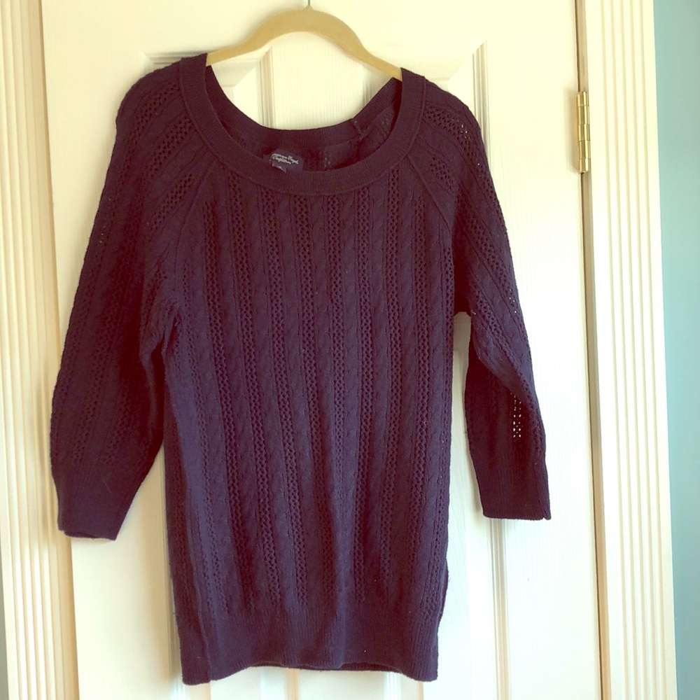 Navy blue knit sweater